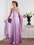 A-Line/Princess Spaghetti Straps Sleeveless Beading Long Elastic Woven Satin Mother of the Bride Dresses TPP0005304