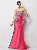 Trumpet/Mermaid Sweetheart Sleeveless Beading Long Taffeta Dresses TPP0003859