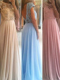 A-Line/Princess Sleeveless Scoop Floor-Length Beading Chiffon Dresses TPP0002199