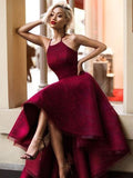 A-Line/Princess Sleeveless Jewel Asymmetrical Ruffles Lace Dresses TPP0002350