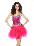 A-Line/Princess Sweetheart Beading Sleeveless Short Net Cocktail Dresses TPP0009027