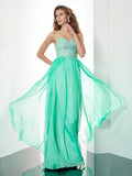 A-Line/Princess Halter Sleeveless Beading Applique Long Chiffon Dresses TPP0003457