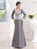 Beading Strapless Sleeveless Taffeta Long Applique Mother of the Bride Dresses TPP0007440