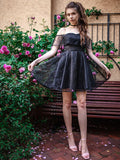 A-Line/Princess Off-the-Shoulder Sleeveless Short/Mini Chiffon Homecoming Dresses TPP0004719