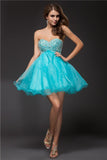 A-Line/Princess Sweetheart Sleeveless Beading Short Organza Cocktail Dresses TPP0008820