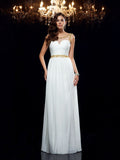 A-Line/Princess Sheer Neck Beading Sleeveless Long Chiffon Dresses TPP0004068