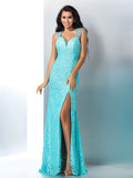 Trumpet/Mermaid Sweetheart Beading Sleeveless Long Lace Dresses TPP0002466