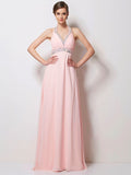 A-Line/Princess Halter Sleeveless Beading Long Chiffon Dresses TPP0003696