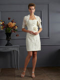 Sheath/Column Sweetheart Sleeveless Beading Short Taffeta Mother of the Bride Dresses TPP0007423