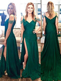 A-Line/Princess Halter Sleeveless Sweep/Brush Train Beading Chiffon Dresses TPP0002941