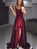 A-Line/Princess Sleeveless Straps Asymmetrical Ruffles Satin Dresses TPP0003010