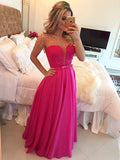 A-Line/Princess Scoop Short Sleeves Beading Floor-Length Chiffon Dresses TPP0002945