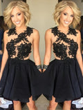 A-Line/Princess Sleeveless Scoop Lace Chiffon Short/Mini Dresses TPP0008160