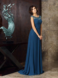 A-Line/Princess Scoop Beading Sleeveless Long Chiffon Mother of the Bride Dresses TPP0007168