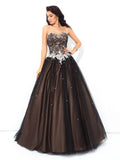 Ball Gown Sweetheart Beading Sleeveless Long Net Quinceanera Dresses TPP0002366