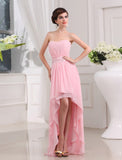 A-Line/Princess Beading Sweetheart Sleeveless High Low Chiffon Dresses TPP0004255