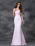 Trumpet/Mermaid Sweetheart Beading Sleeveless Long Satin Chiffon Bridesmaid Dresses TPP0005321