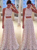 A-Line/Princess Scoop Sleeveless Floor-Length Lace Dresses TPP0002819