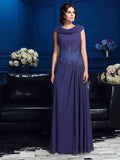 A-Line/Princess Pleats Sleeveless Long Chiffon Mother of the Bride Dresses TPP0007252