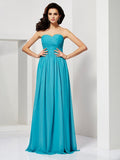 A-Line/Princess Pleats Sweetheart Sleeveless Long Chiffon Dresses TPP0004229