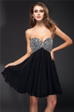 A-Line/Princess Sweetheart Rhinestone Sleeveless Short Chiffon Cocktail Dresses TPP0008609