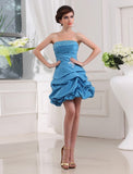 A-Line/Princess Beading Sleeveless Strapless Short Taffeta Cocktail Dresses TPP0008956