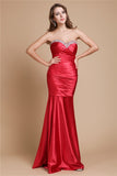 Trumpet/Mermaid Sweetheart Long Sleeveless Elastic Woven Satin Beading Dresses TPP0004563