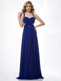 A-Line/Princess Halter Sleeveless Beading Long Chiffon Dresses TPP0003913