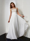 A-Line/Princess Straps Sleeveless Beading Chiffon Long Dresses TPP0003784