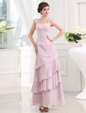 A-Line/Princess Beading Sleeveless Straps Layered Chiffon Long Dresses TPP0004648