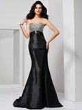 Trumpet/Mermaid Sweetheart Sleeveless Pleats Long Taffeta Dresses TPP0003334