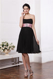 A-Line/Princess Strapless Sleeveless Sash Beading Short Chiffon Bridesmaid Dresses TPP0005849