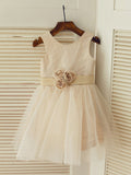 A-line/Princess Scoop Sleeveless Sash/Ribbon/Belt Long Tulle Dresses TPP0007787