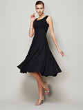 A-Line/Princess Straps Sleeveless Pleats Short Chiffon Bridesmaid Dresses TPP0005093