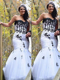 Trumpet/Mermaid Sweetheart Sleeveless Applique Floor-Length Tulle Plus Size Dresses TPP0003562