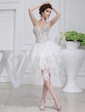 A-Line/Princess Beading Sweetheart Sleeveless Short Organza Cocktail Dresses TPP0008595