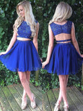 A-Line/Princess Scoop Sleeveless Short/Mini Chiffon Two Piece Dresses TPP0008154