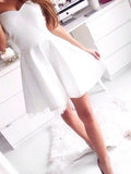 A-Line/Princess Sleeveless Sweetheart Short/Mini Satin Dresses TPP0008211