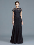 Trumpet/Mermaid Scoop Short Sleeves Lace Floor-Length Mother of the Bride Dresses TPP0007311