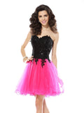 A-Line/Princess Sweetheart Lace Sleeveless Short Net Cocktail Dresses TPP0008838