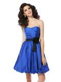 A-Line/Princess Sweetheart Hand-Made Flower Sleeveless Short Taffeta Cocktail Dresses TPP0008952