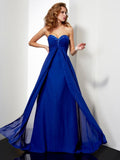 A-Line/Princess Sleeveless Beading Sweetheart weep/Brush Train Chiffon Dresses TPP0002778