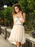 A-Line/Princess Sweetheart Beading Sleeveless Short Chiffon Cocktail Dresses TPP0008401