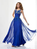 A-Line/Princess High Neck Sleeveless Beading Long Chiffon Dresses TPP0002250