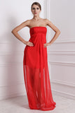 A-Line/Princess Strapless Sleeveless Beading Long Chiffon Bridesmaid Dresses TPP0005577