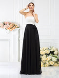 A-Line/Princess Strapless Sash/Ribbon/Belt Sleeveless Long Chiffon Bridesmaid Dresses TPP0005845