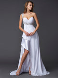 A-Line/Princess One-Shoulder Sleeveless Beading Long Chiffon Dresses TPP0003579