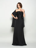 A-Line/Princess Strapless Beading Sleeveless Long Chiffon Mother of the Bride Dresses TPP0007341