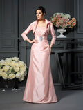 A-Line/Princess Strapless Pleats Sleeveless Long Taffeta Mother of the Bride Dresses TPP0007370