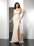 Trumpet/Mermaid Sweetheart Sleeveless Long Chiffon Dresses TPP0003636